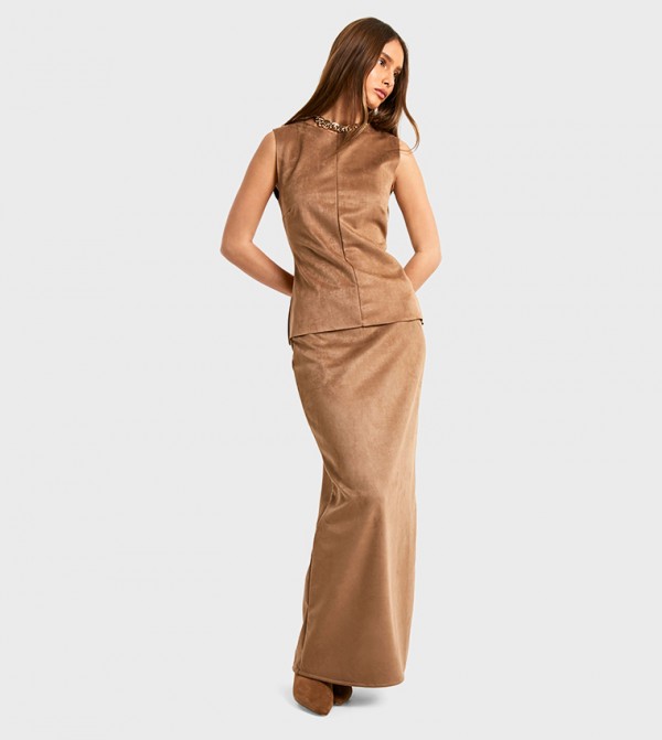 Suede Maxi Skirt