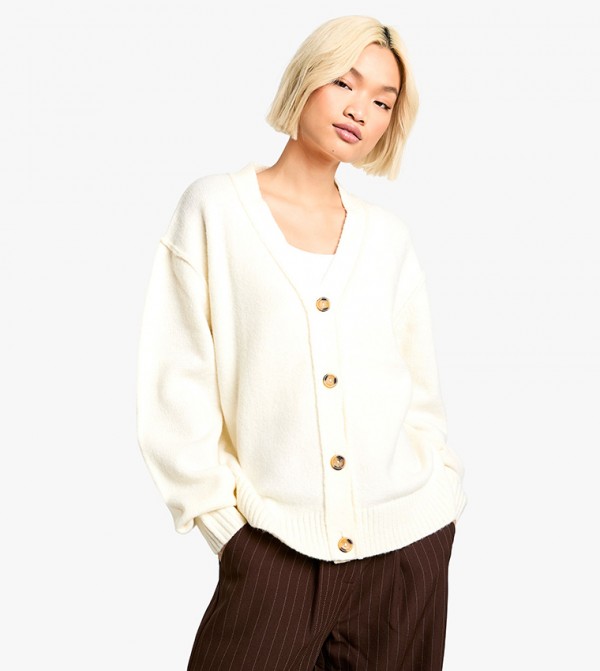Seam Detail Oversized Cardigan