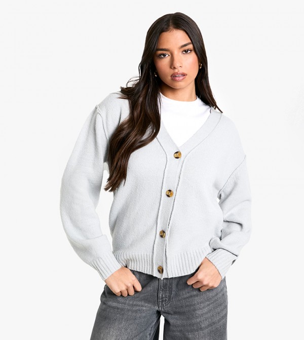 Seam Detail Oversized Cardigan