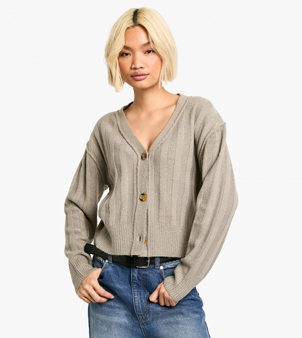 Seam Detail Oversized Cardigan