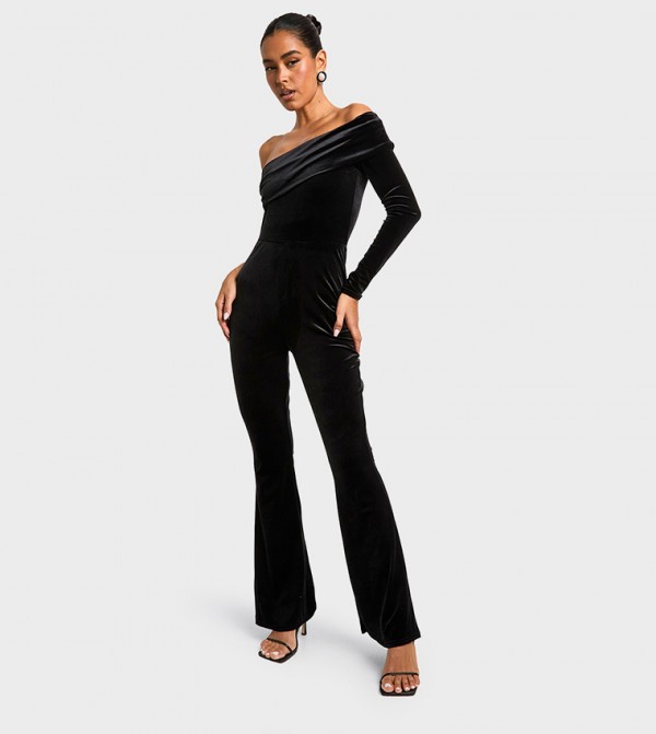 Velvet Bardot Asymmetric Jumpsuit