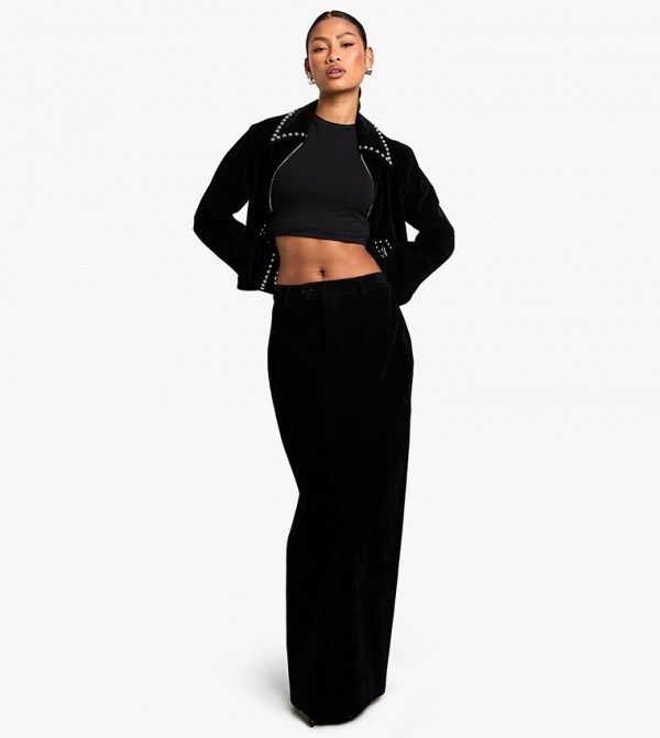 Suede Look Maxi Skirt
