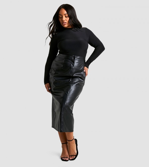 Curve PU Midaxi Skirt
