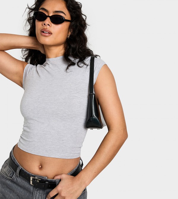 Basics Crew Neck Short Sleeves Crop Top