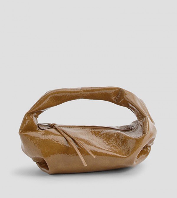 Textured Patent Slouchy Mini Bag