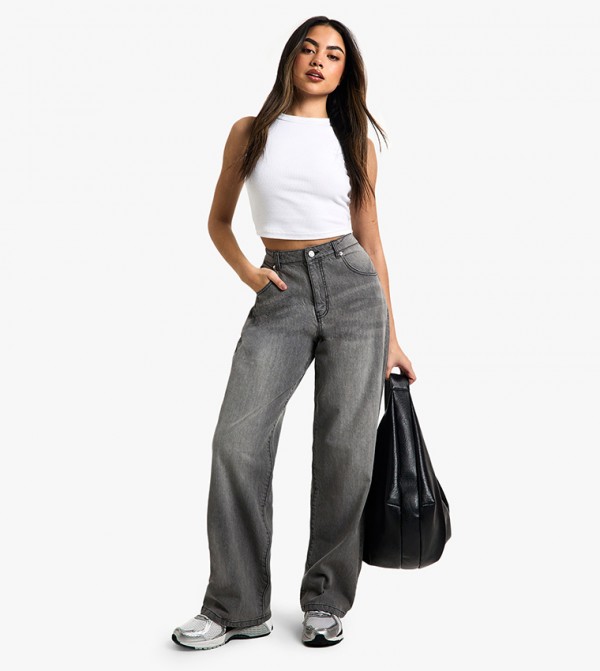 Washed Wide Leg Jeans