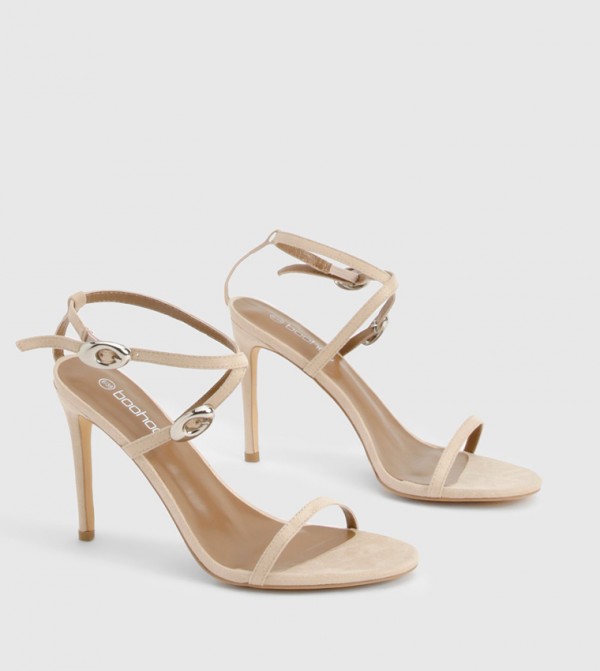 Buckle Detail Round Toe Stiletto Heels