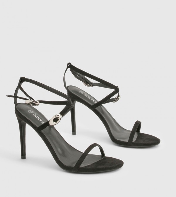 Buckle Detail Round Toe Stiletto Heels