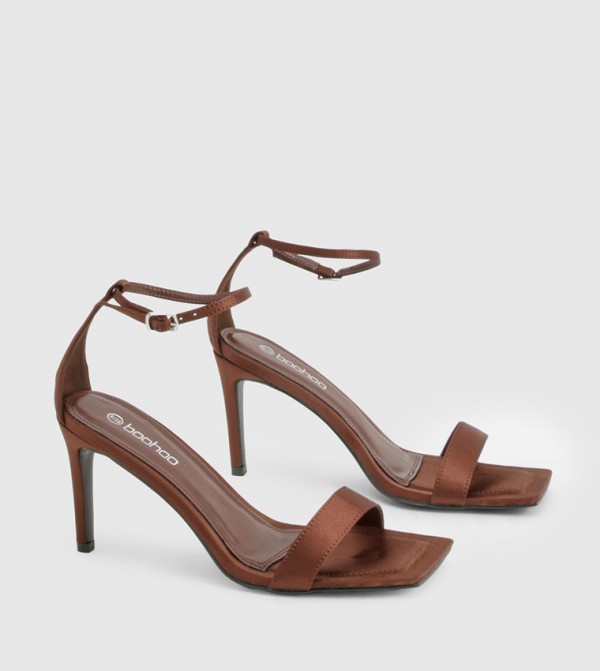 Satin Square Toe Mid Stiletto Heels
