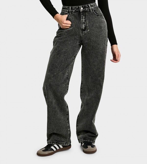 Basics High Waist Boyfriend Fit Jeans