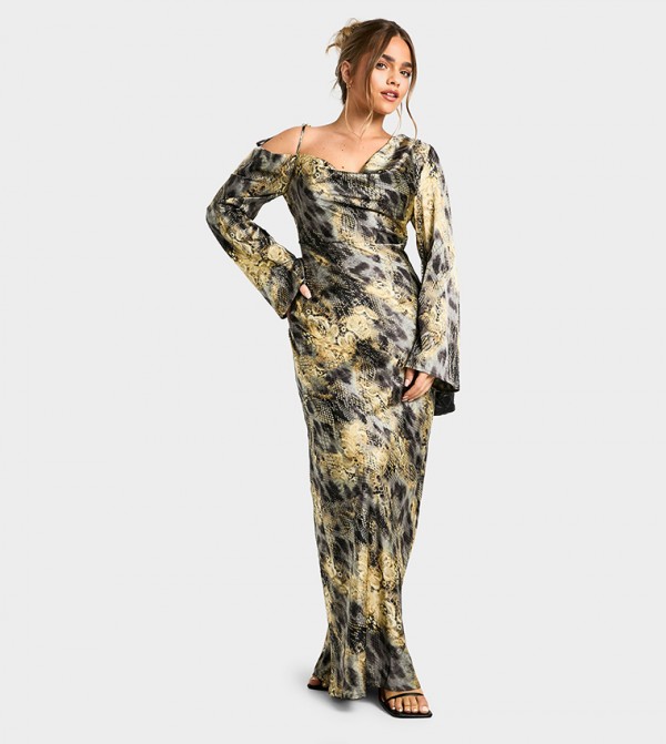 Petite Abstract Animal Print Maxi Dress