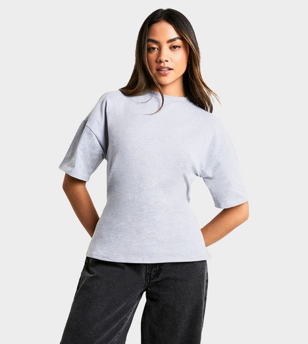 Ruched Cut Out Back Oversized T-Shirt