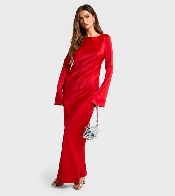 Satin Column Maxi Dress