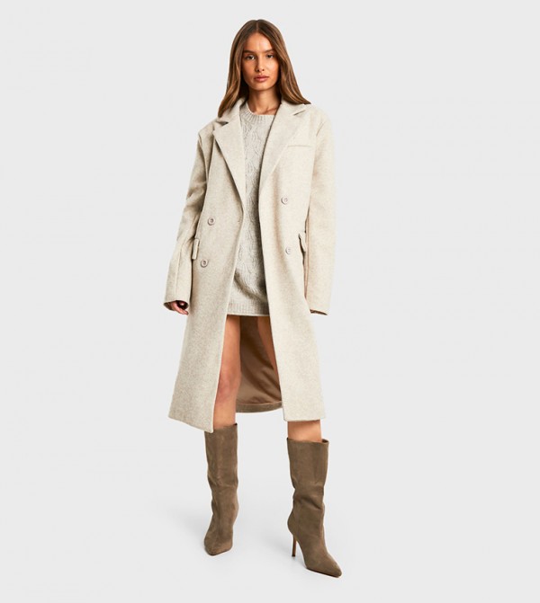Double Breast Wool Look Coat