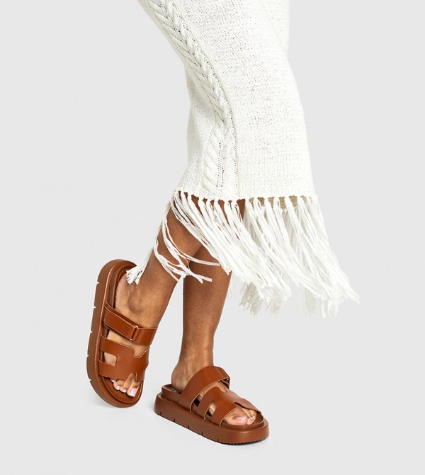 Block Double Strap Flatform Sandals