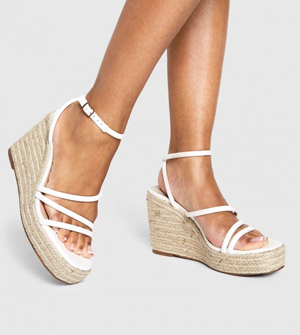 Wide Fit Strappy Espadrilles Wedges