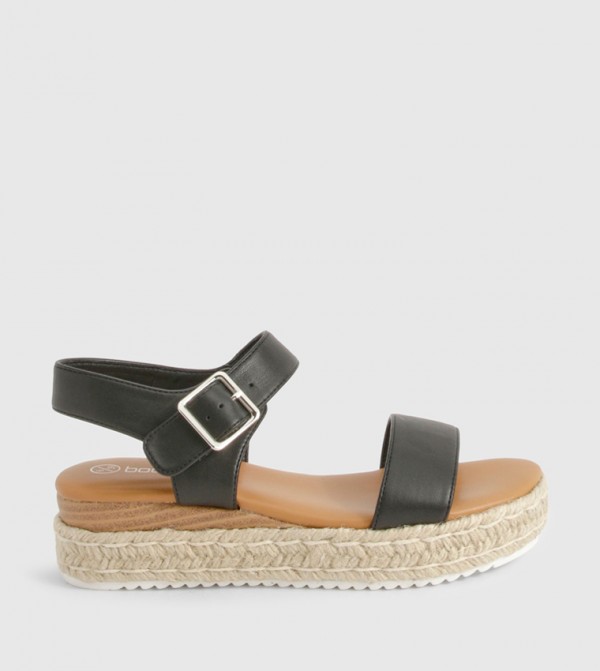 Buckle 2 Part Wedge Sandals