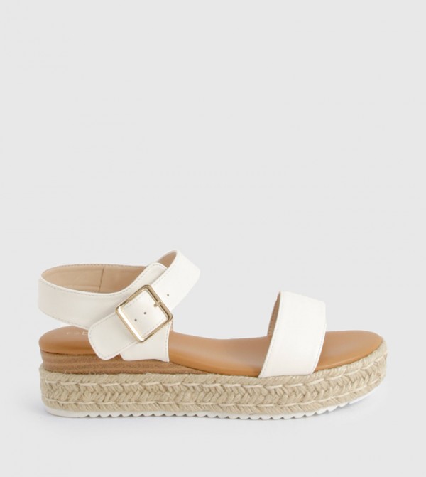 Buckle 2 Part Wedge Sandals