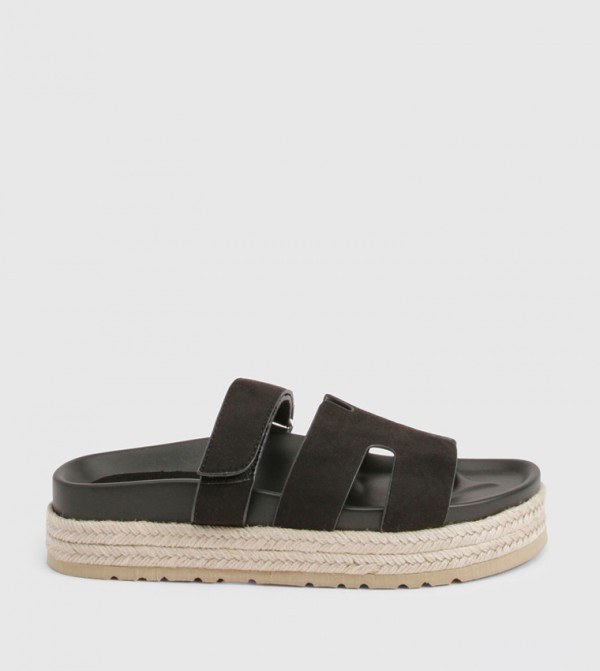 Faux Suede Platform Sandals