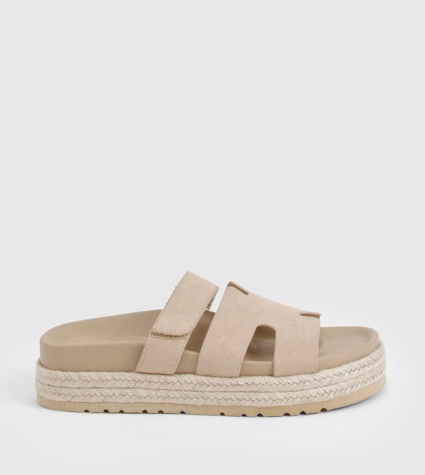 Faux Suede Platform Sandals