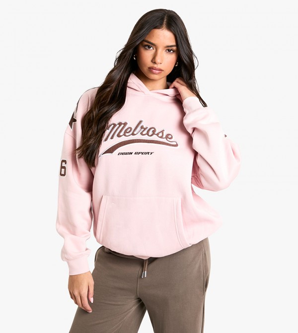 Dsgn Melrose Slogan Oversized Hoodie