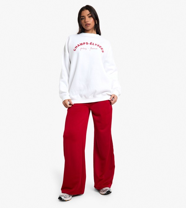 Champs Elysees Slogan Oversized Sweatshirt