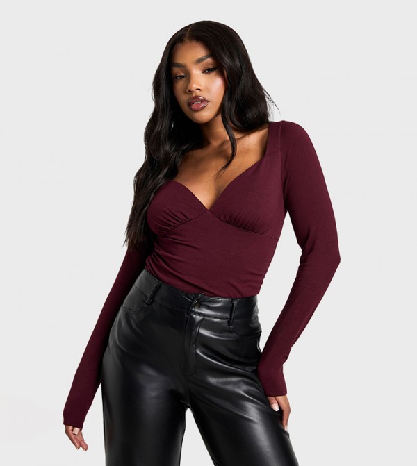 Double Layer Modal Jersey Wrap Detail Top