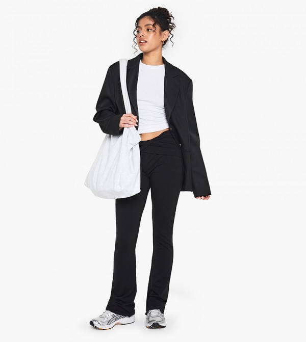 Double Layer Modal Jersey Twist Flared Trousers