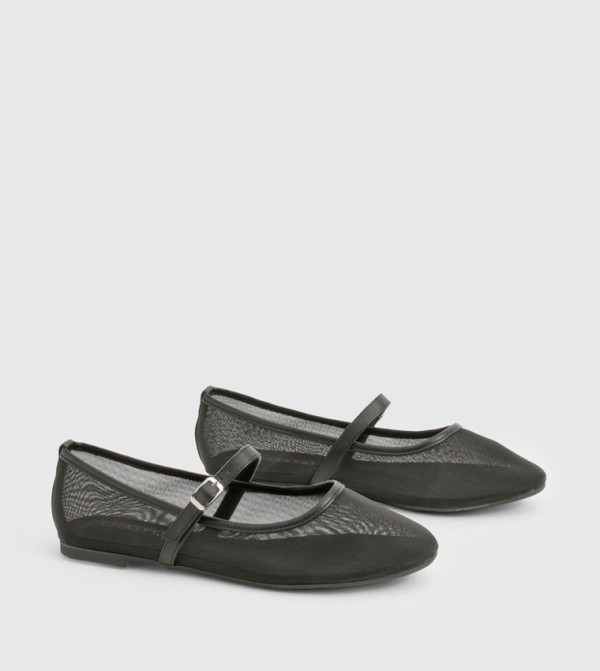 Mesh Strap Detail Mary Janes