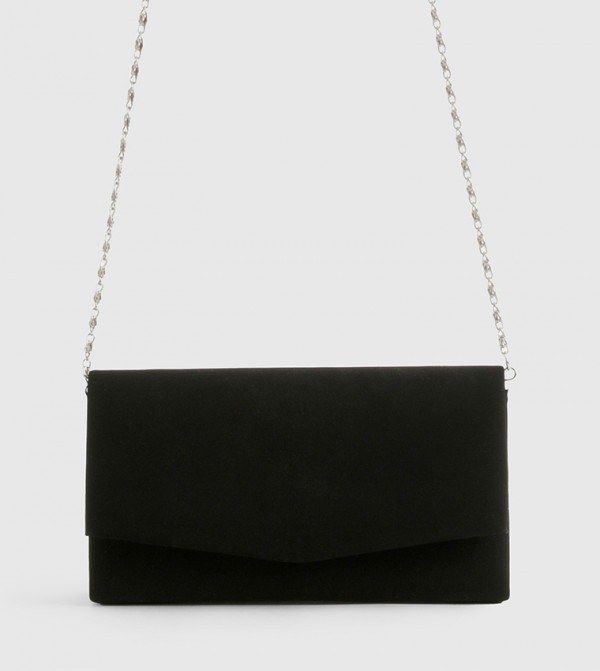 Structured Suedette Clutch Bag