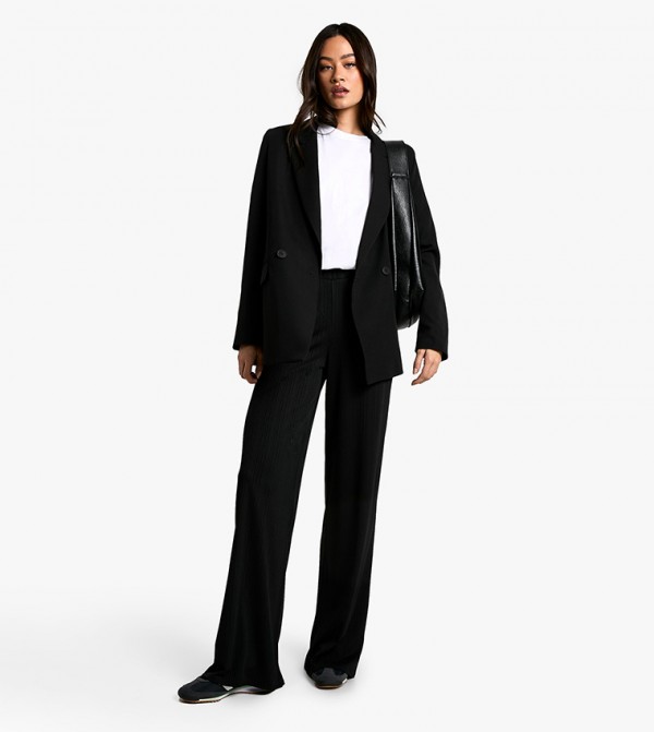 Tall Jersey Rib Wide Leg Trousers