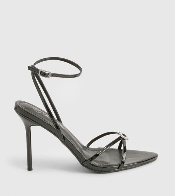 Embellished Heart Strappy Heel Sandals