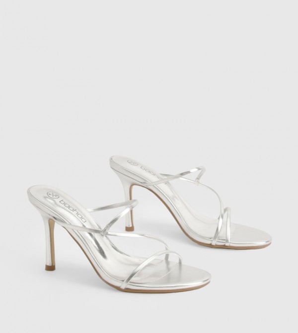 Solid Strappy Heeled Sandals