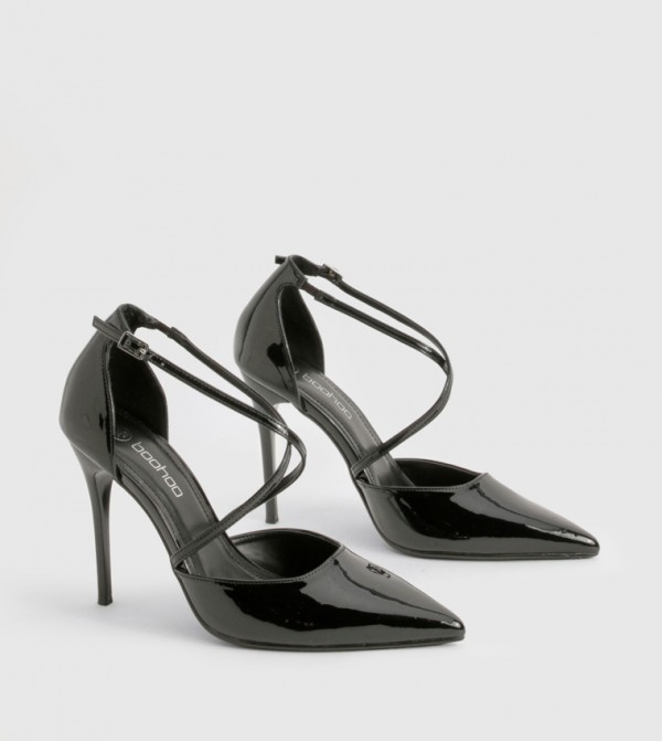 Patent Crossover Strap Pumps