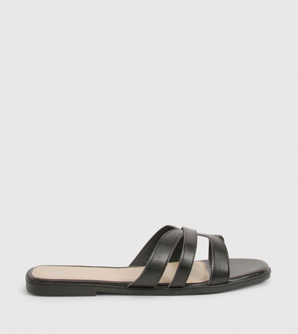 Cross Strap Slide Sandals