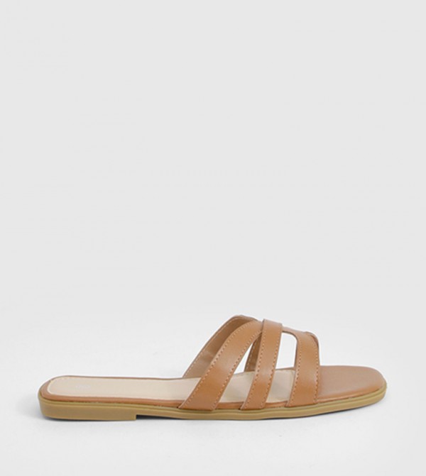 Cross Strap Slide Sandals