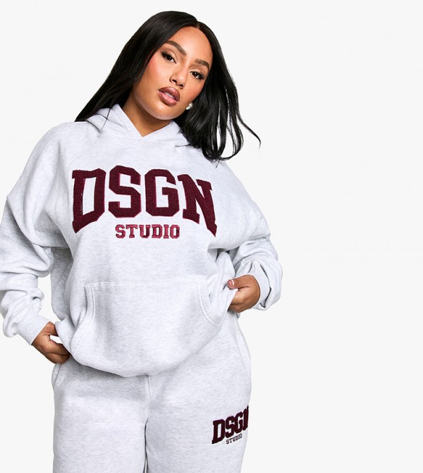 Curve Dsgn Studio Toweling Appliqued Oversized Hoodie