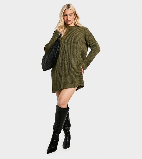 Crew Neck Jumper Dress
