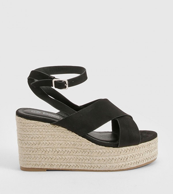 Crossover Wedge Sandals