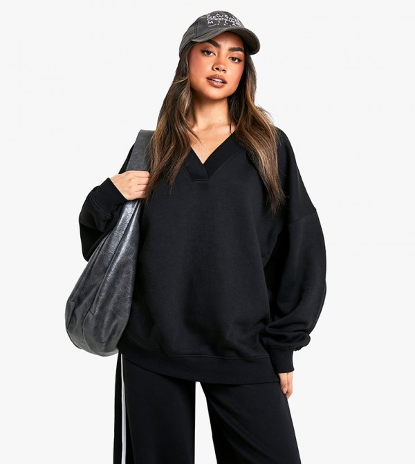 V-Neck Oversized Sweatshirt