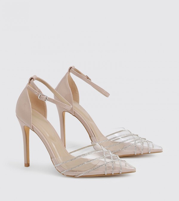 Clear Diamante Pumps