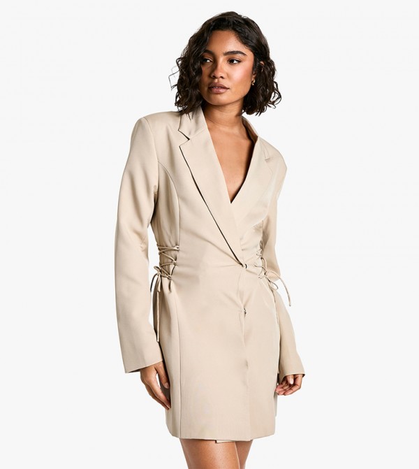 Tall Lace-Up Side Blazer Dress