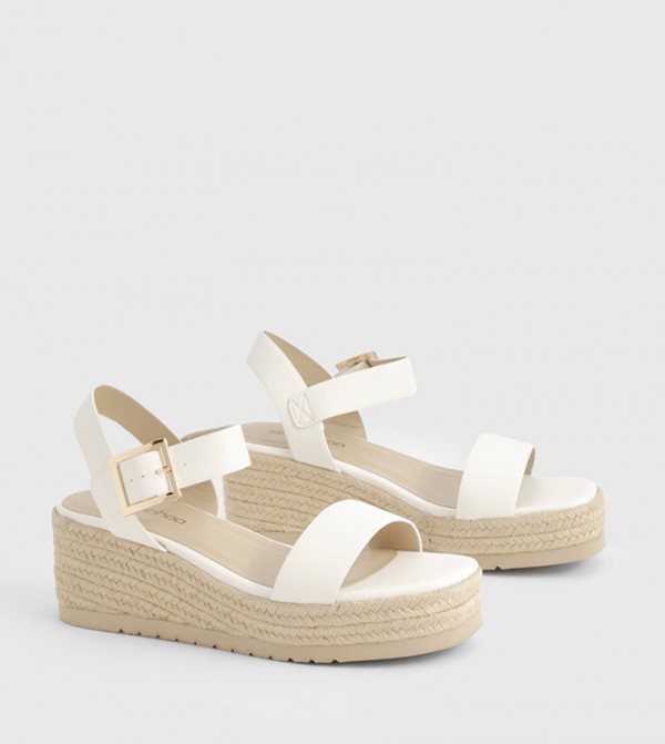 2 Part Espadrille Low Wedges