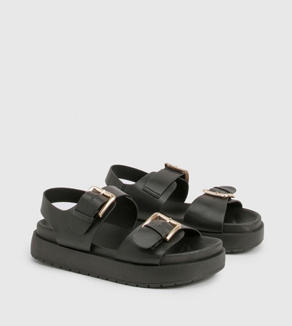 Buckle Detail Chunky Dad Flatform Sandals
