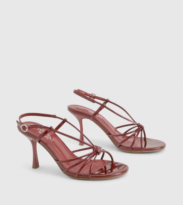 Wide Fit Glossy Strappy Heeled Sandals