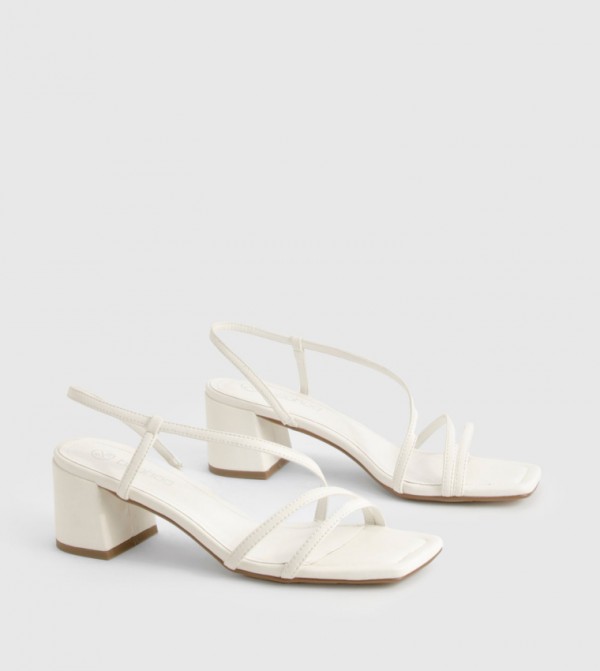 Asymmetric Strappy Heeled Sandals