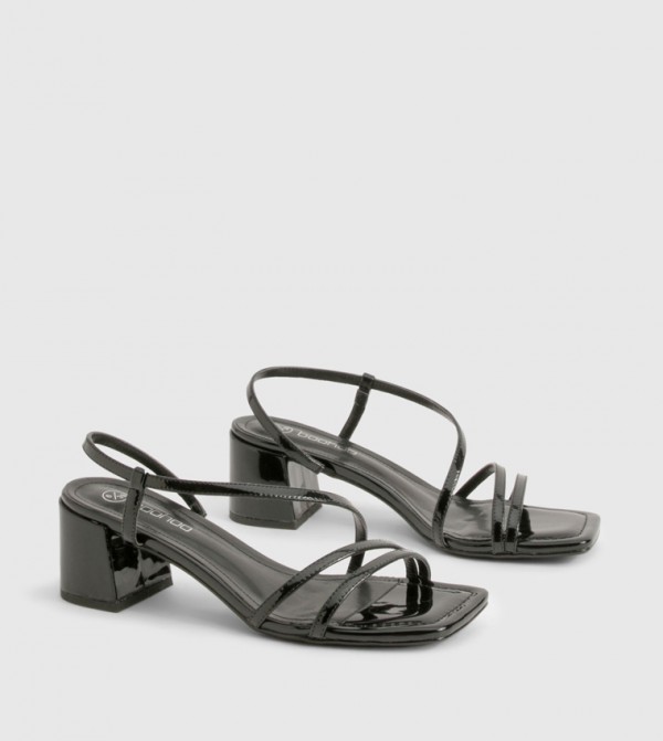 Asymmetric Strappy Heeled Sandals