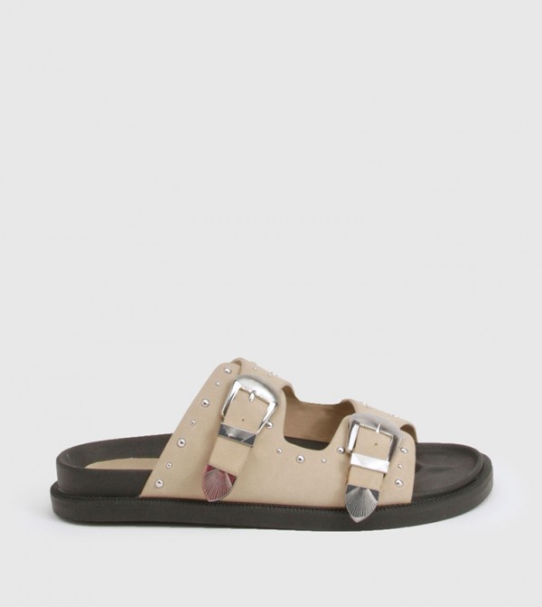 Western Studded Buckle Casual Sandals