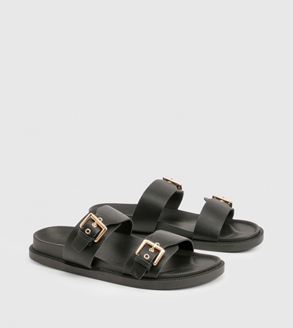 Double Buckle Strap Detail Sliders