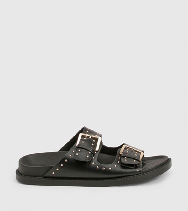 Studded Buckle Comfort Sandals